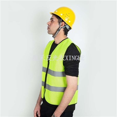 Gilet de sécurité d'identification contrasté en maille à 2 poches à visibilité améliorée