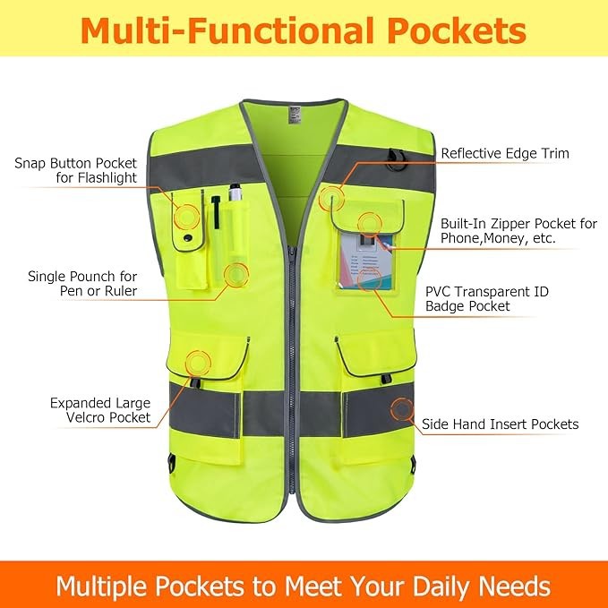 Cheap Fluorescent Green Safety Vest