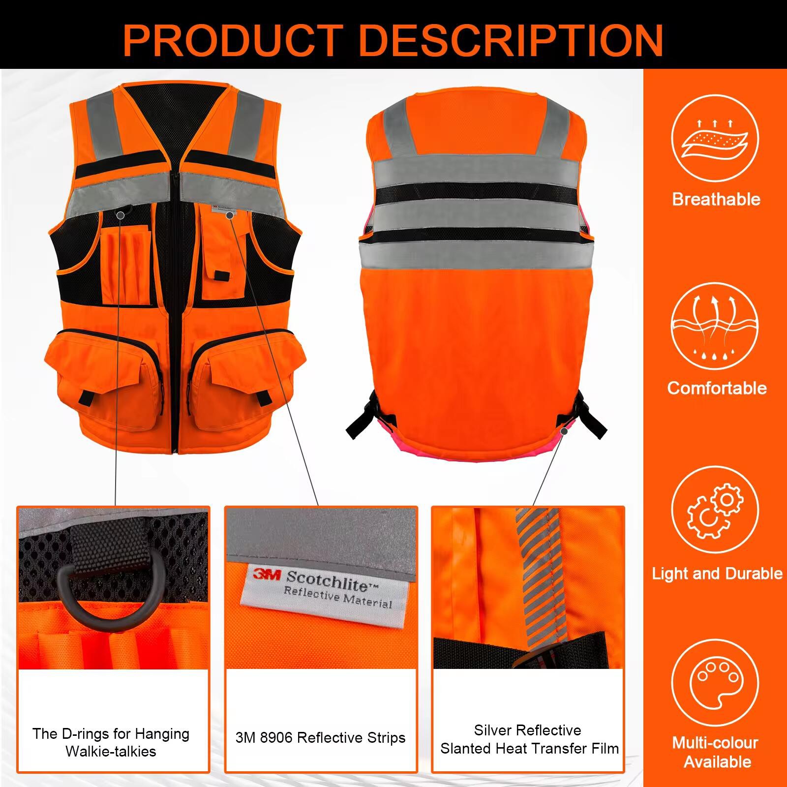 black safety vest with pockets black safety vest with pockets